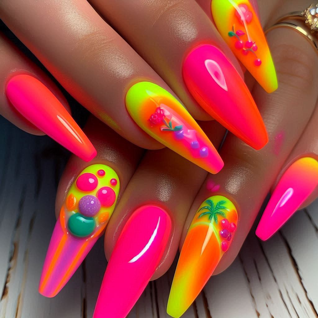 Neon Pop Nails