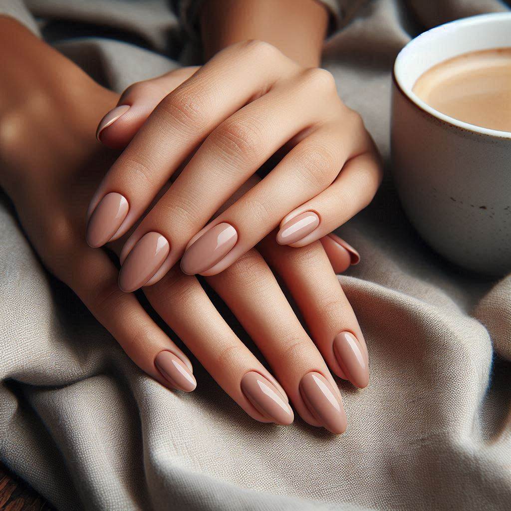 Basic Nude Almond Nails