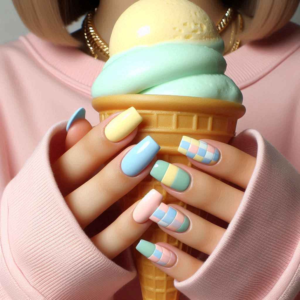 Playful Pastel Checkerboard