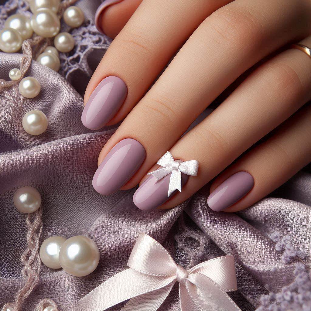 Soft Purple Romance with a Delicate Bow Accent