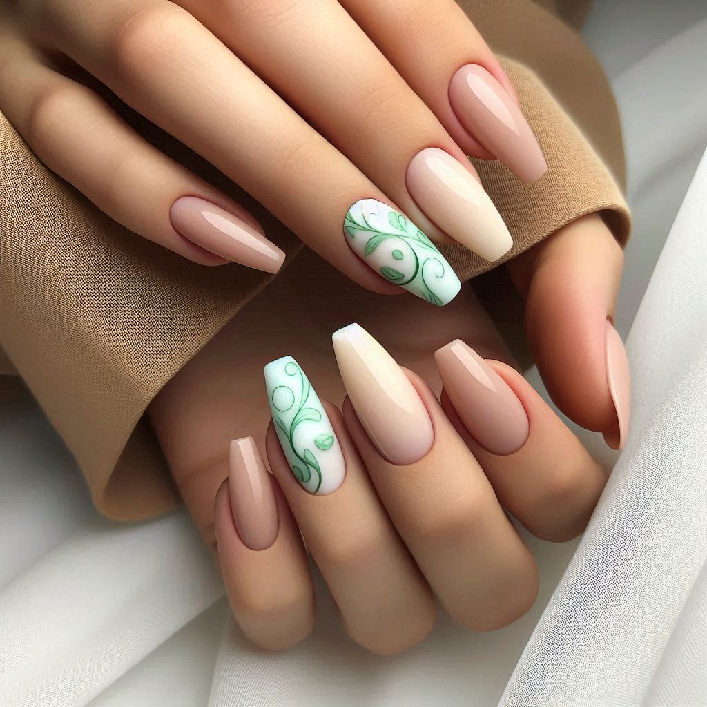 Pastel Green Swirls