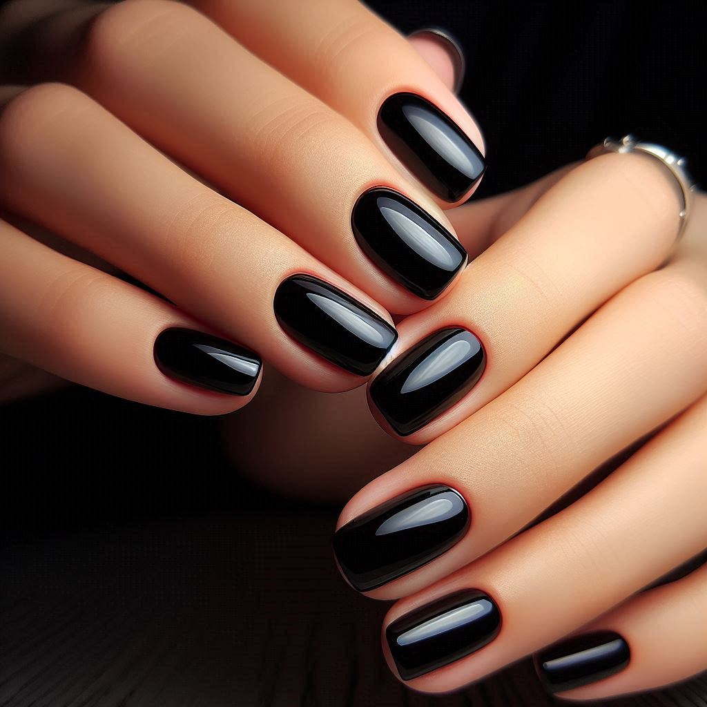 Classic Glossy Black Nails