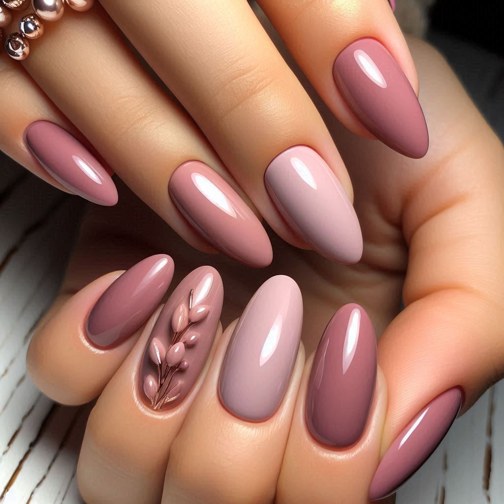 Dusty Rose Dip Nails