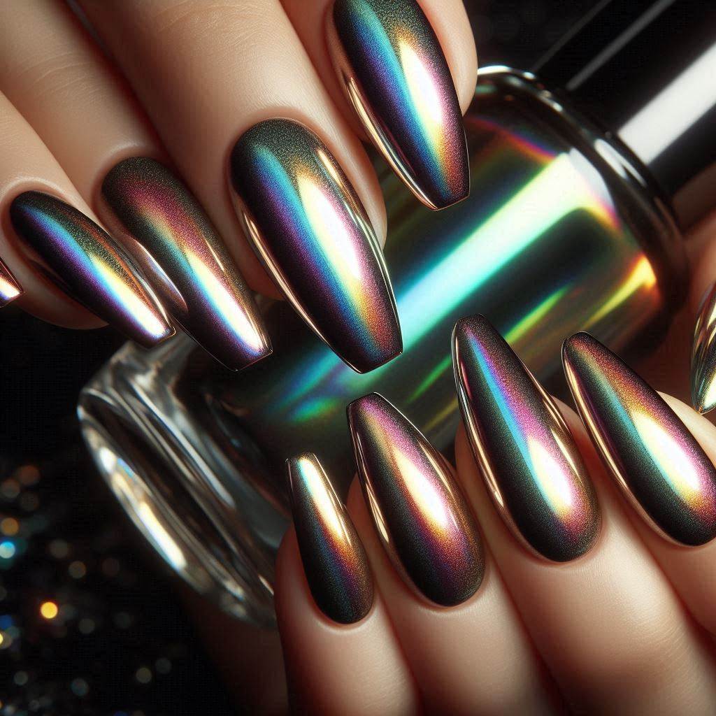 Chrome Northern Lights Nails