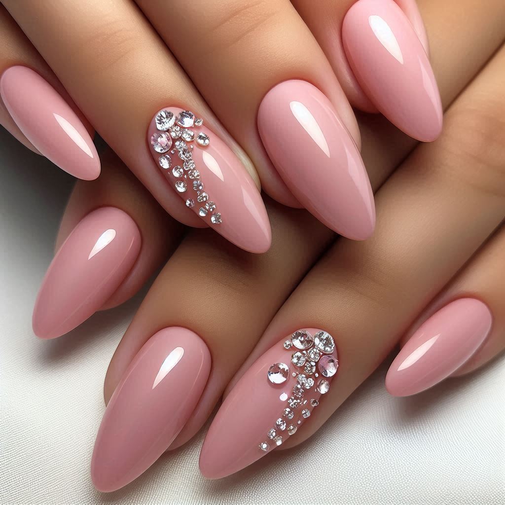  Soft Pink with Tiny Diamonds