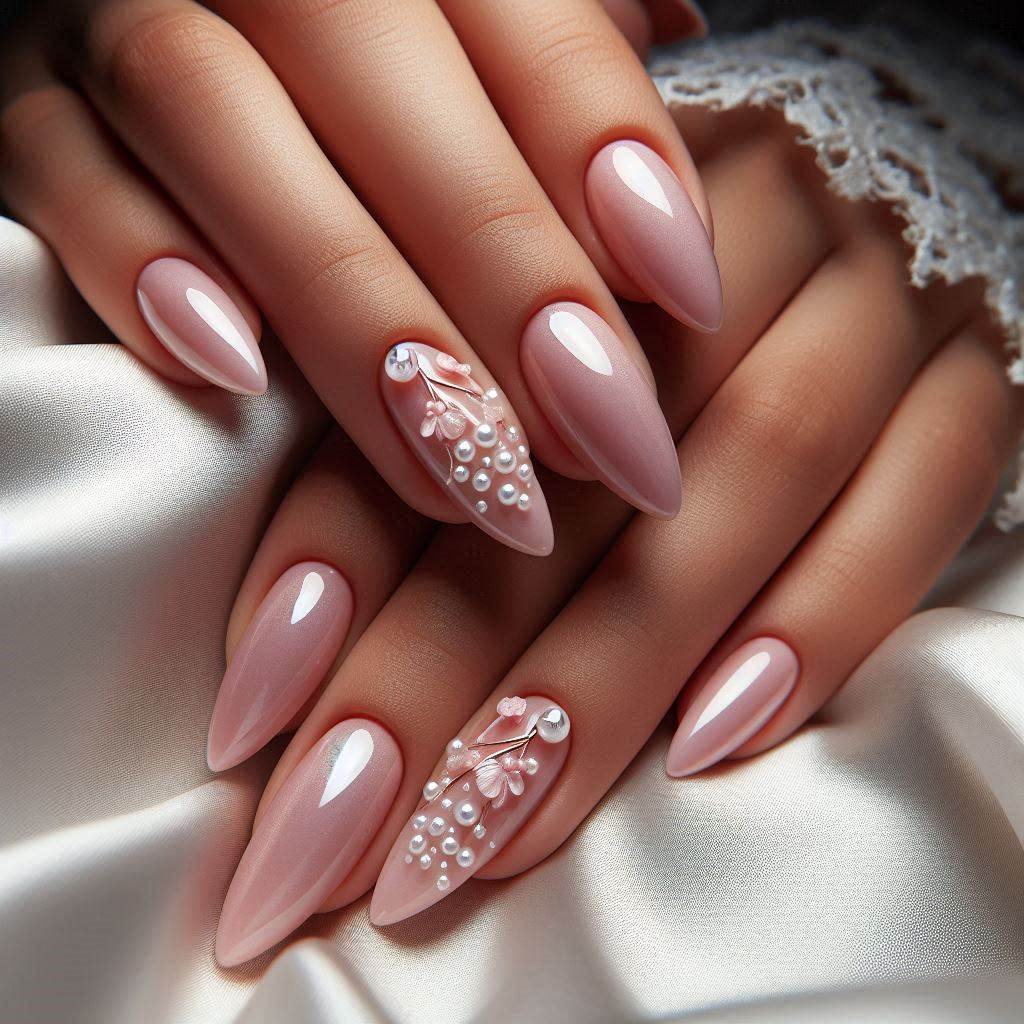 Soft Pink with Tiny Pearl Accents 