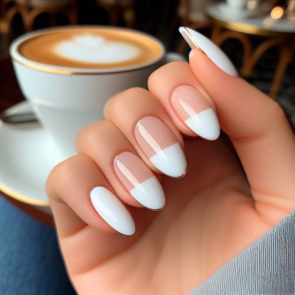 Crisp White Almond French Tip