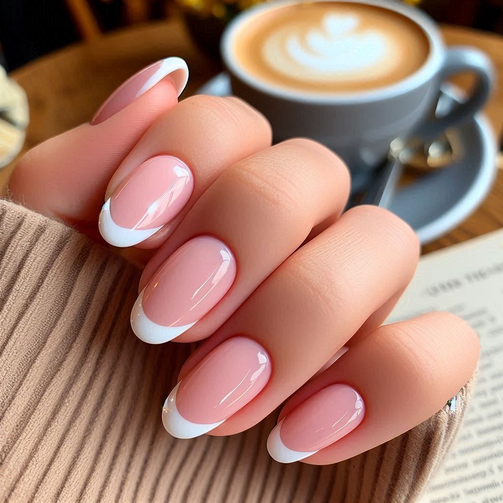 Short Almond French Tip 