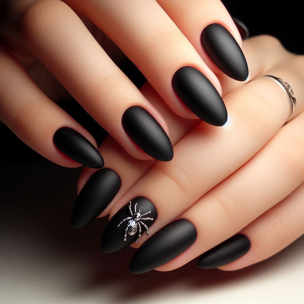 Simple Yet Elegant Goth Nails Acrylic