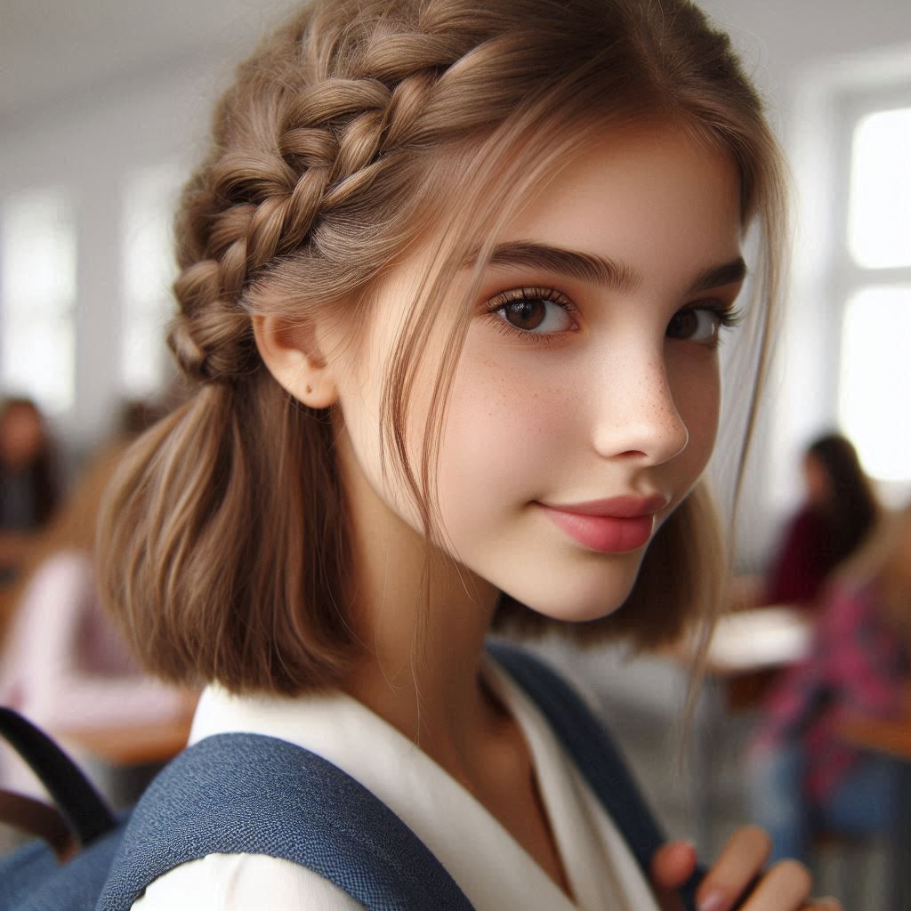  Side Braided Bangs