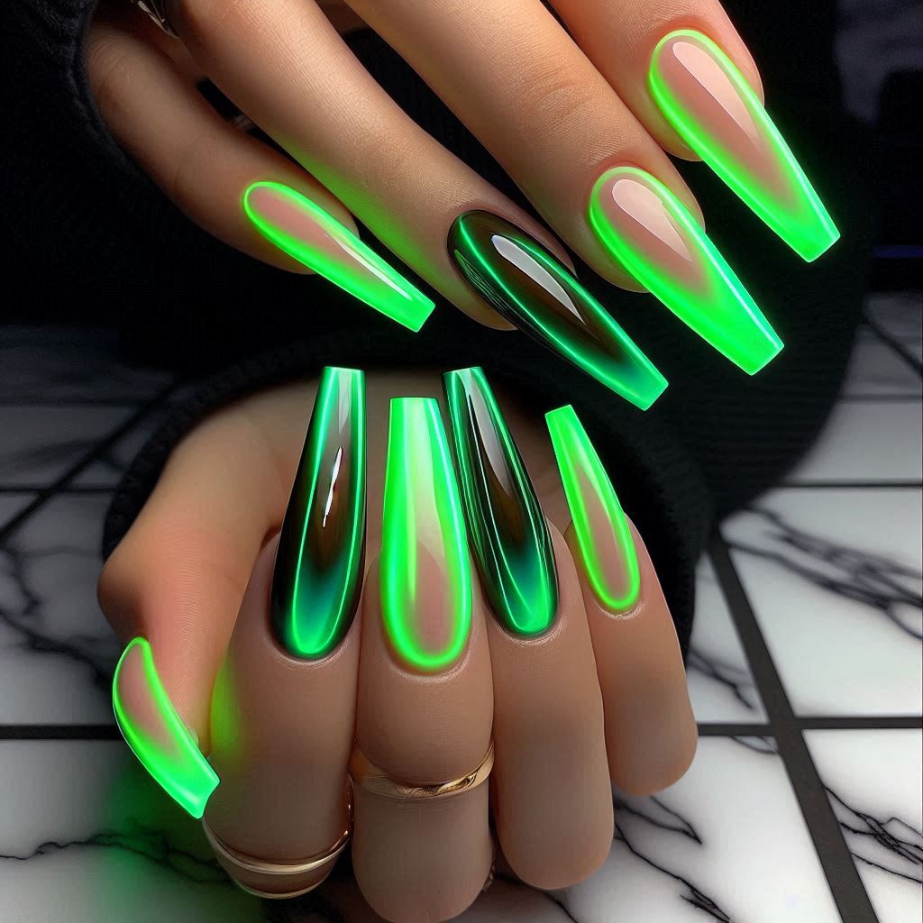 Green Aura Nails