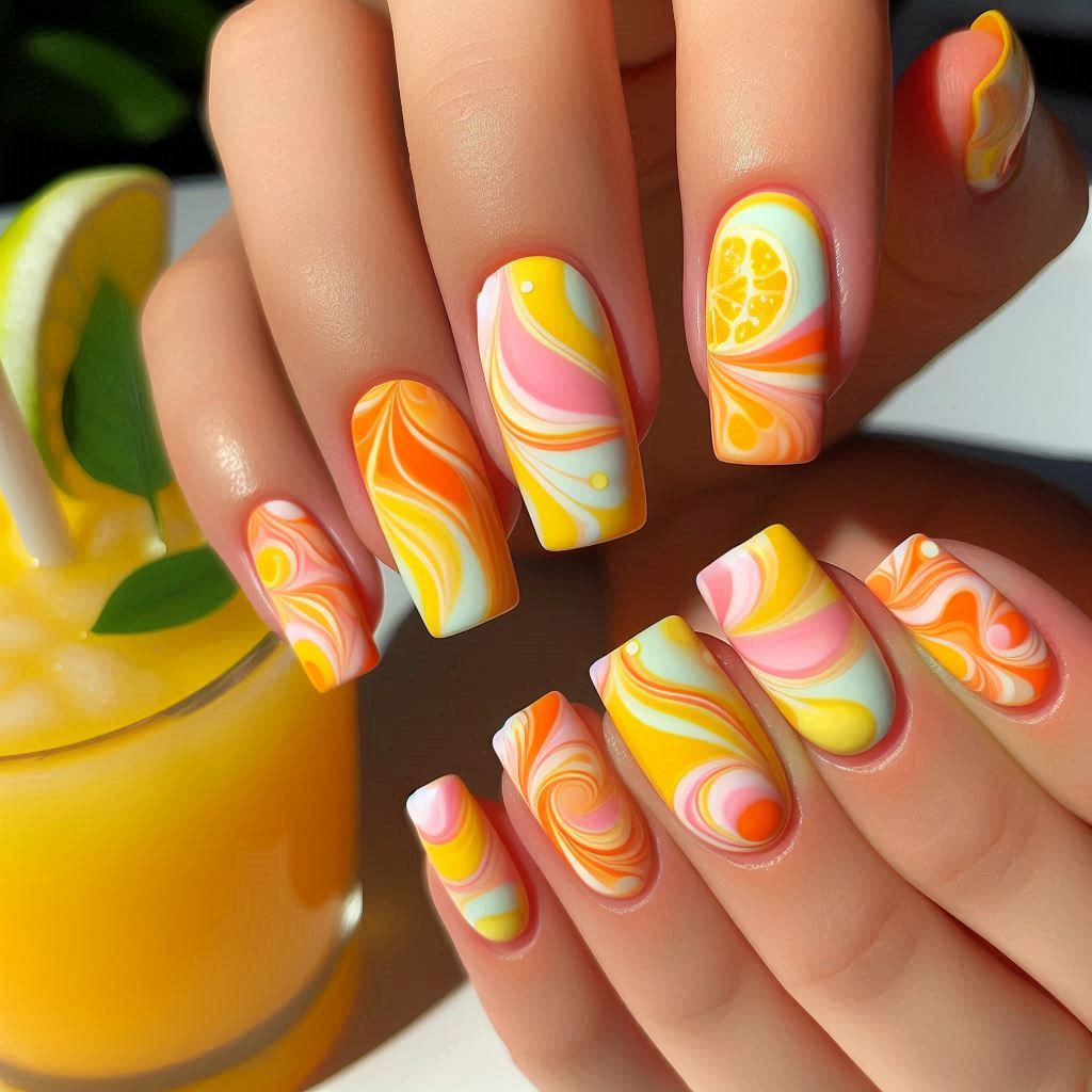 Watermelon Summer Nails