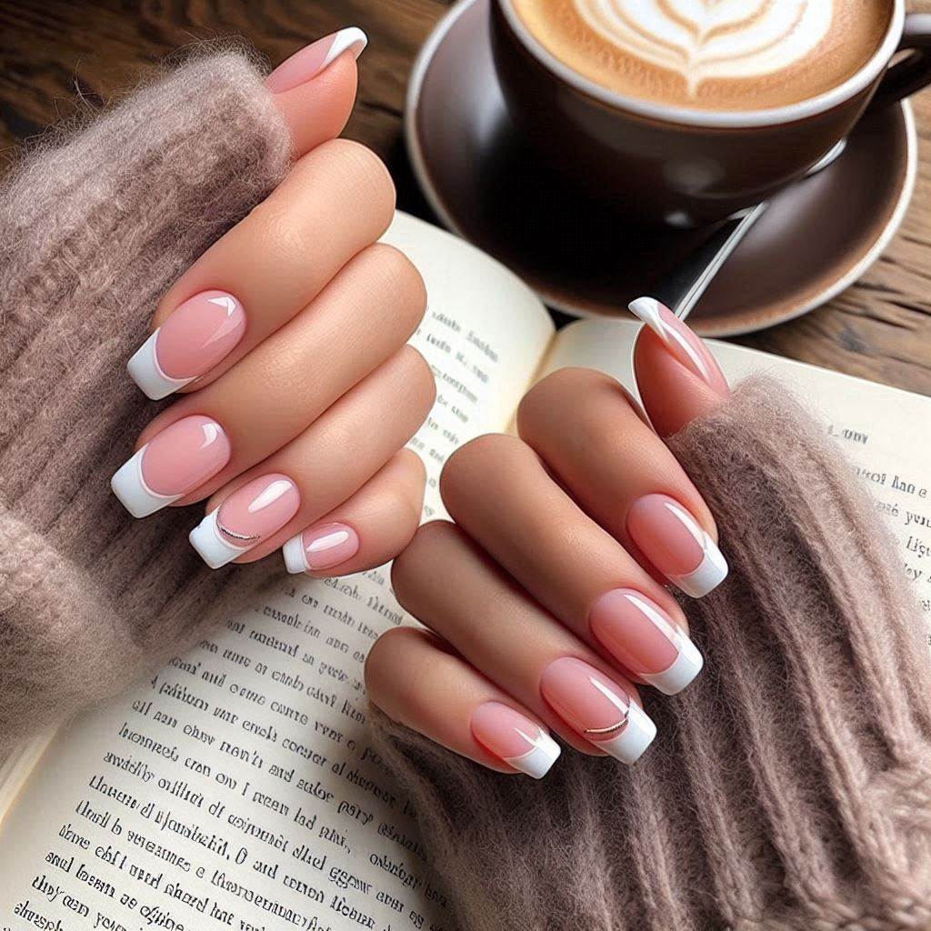 Adorable and Practical French Tip Nails Pink Short