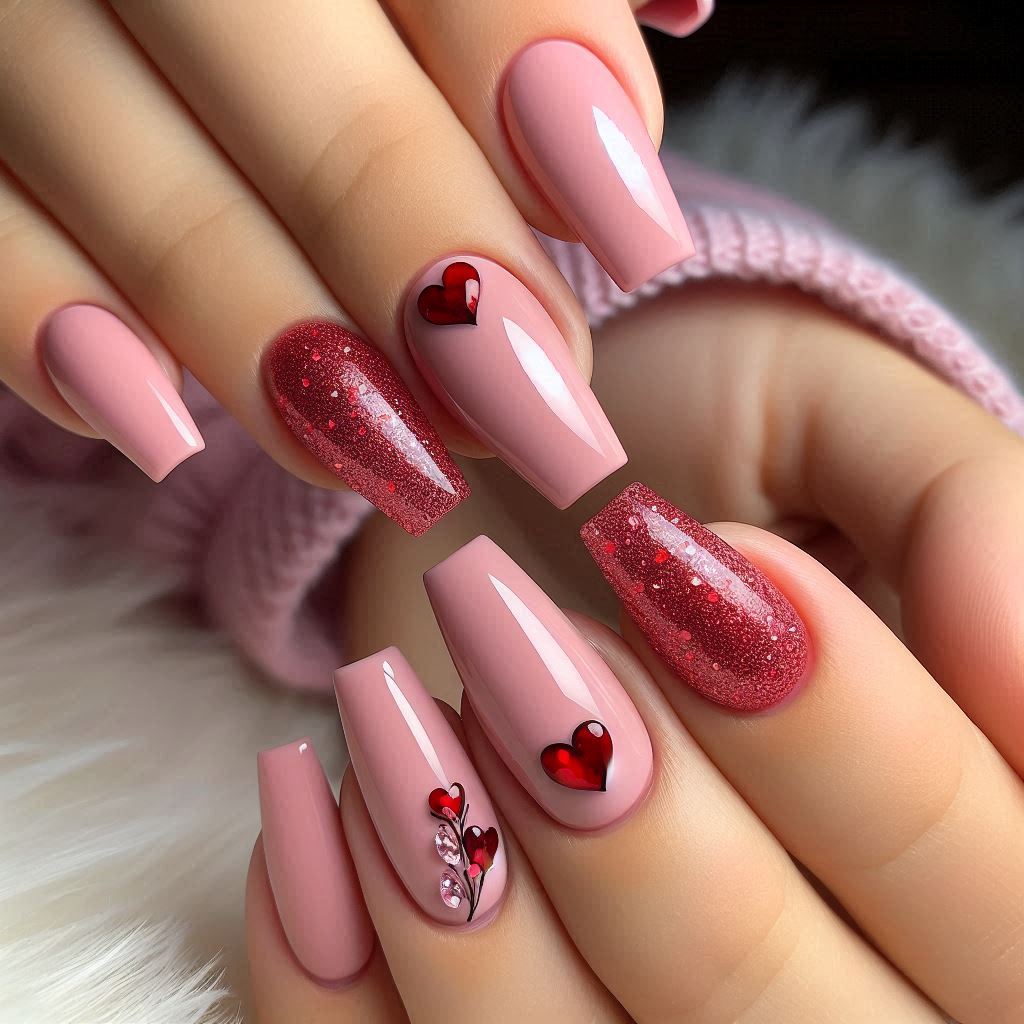 Glittery Heart Accents