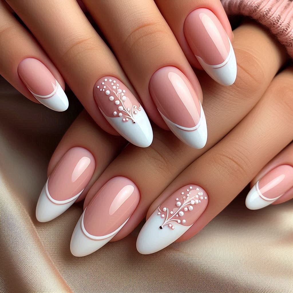 French Tip Polka Dot Nails