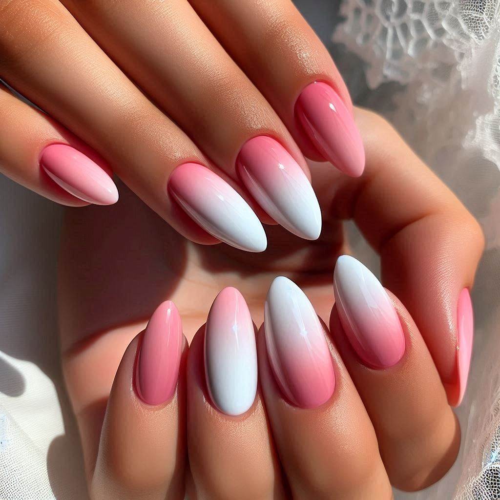 Ombre Summer Nails Almond Simple Gradient Magic