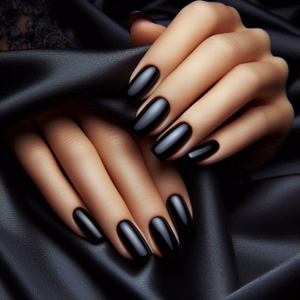 Black French Tip Nails Square for a Bold Statement