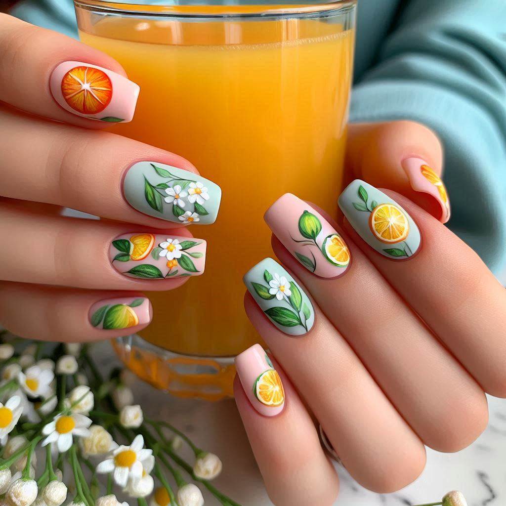 Fruit-Inspired Citrus Nails