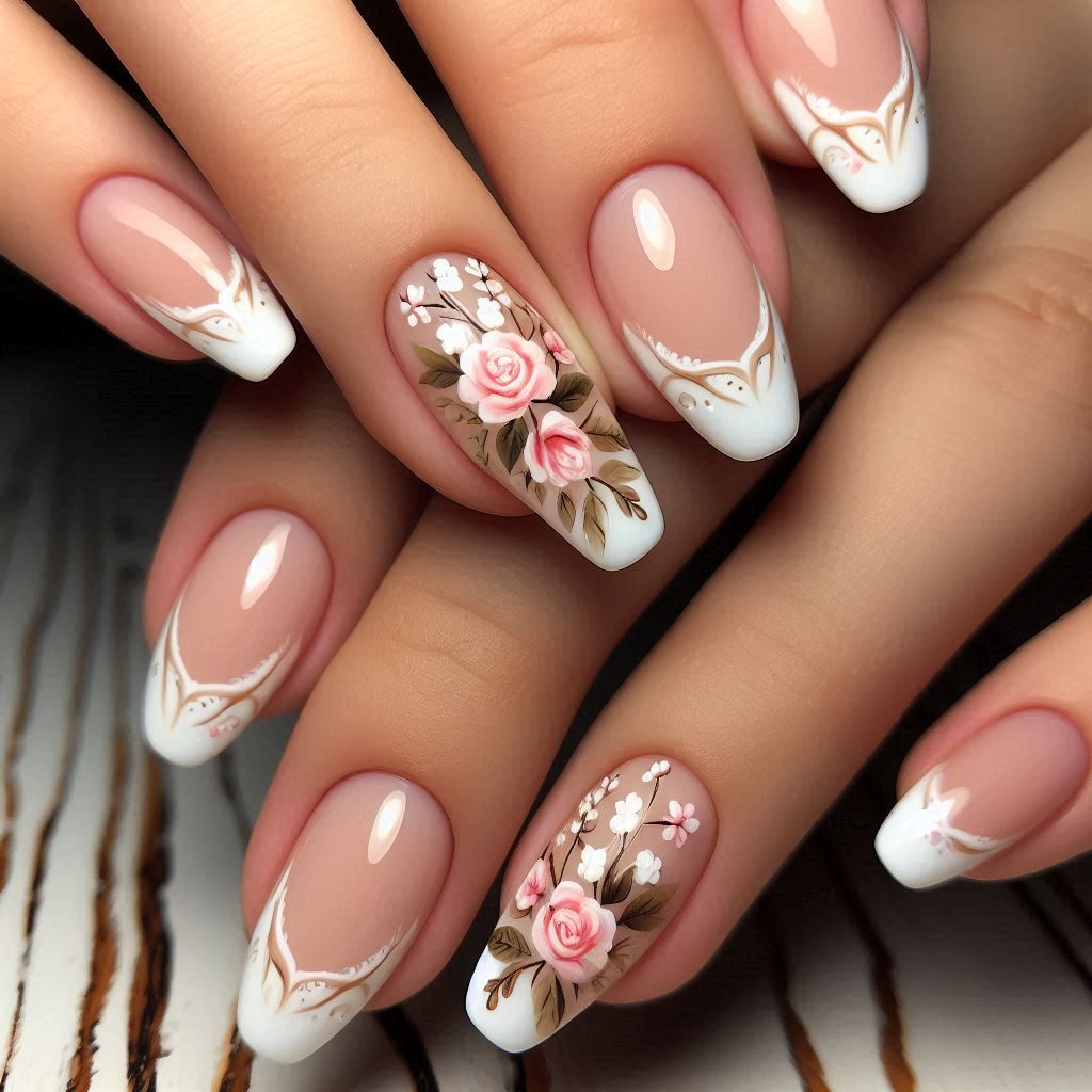 Floral French Tips