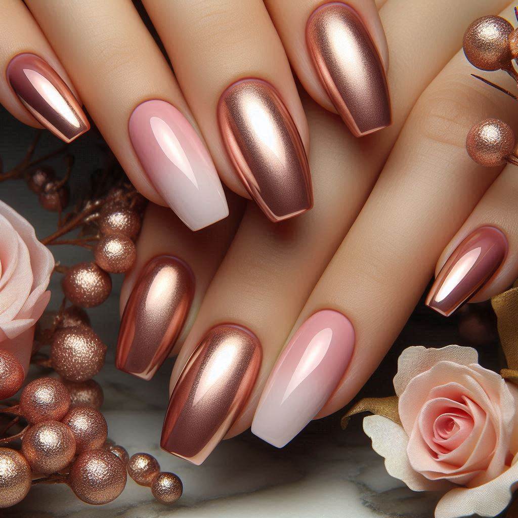  Rose Gold Ombre Nails