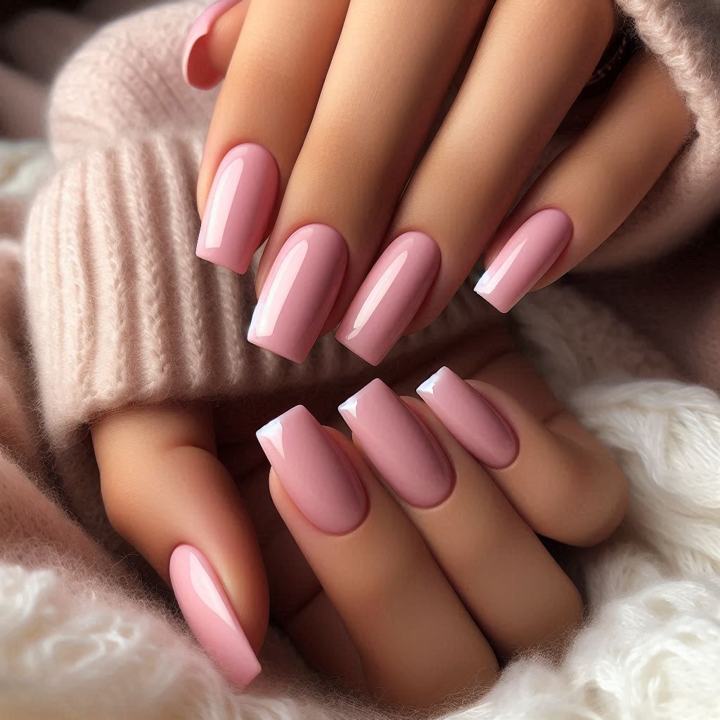  Classic Baby Pink Dip Nails