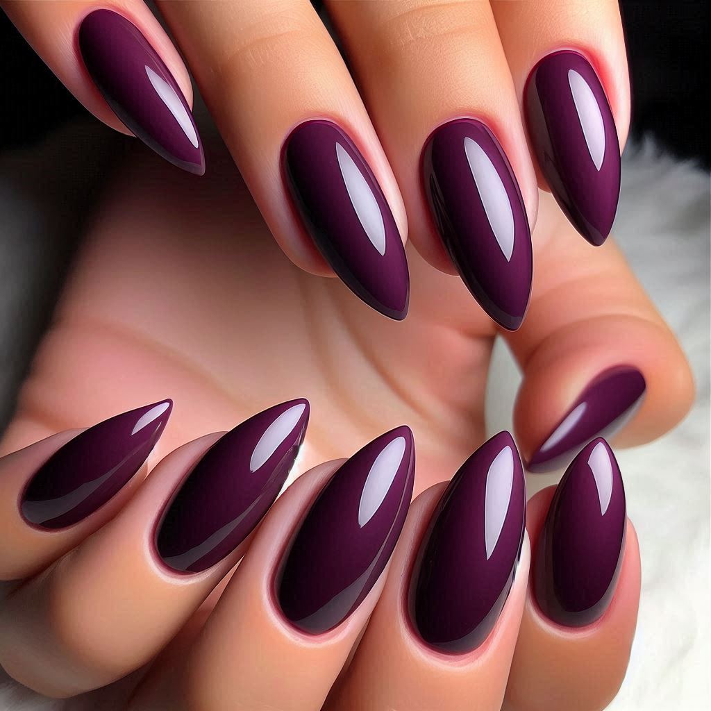 Deep Plum Purple Nails