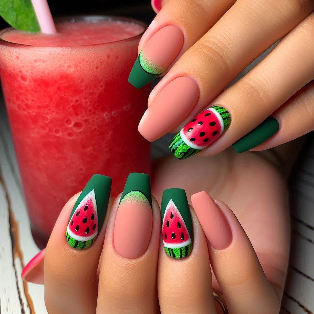 Fruity Watermelon Nails