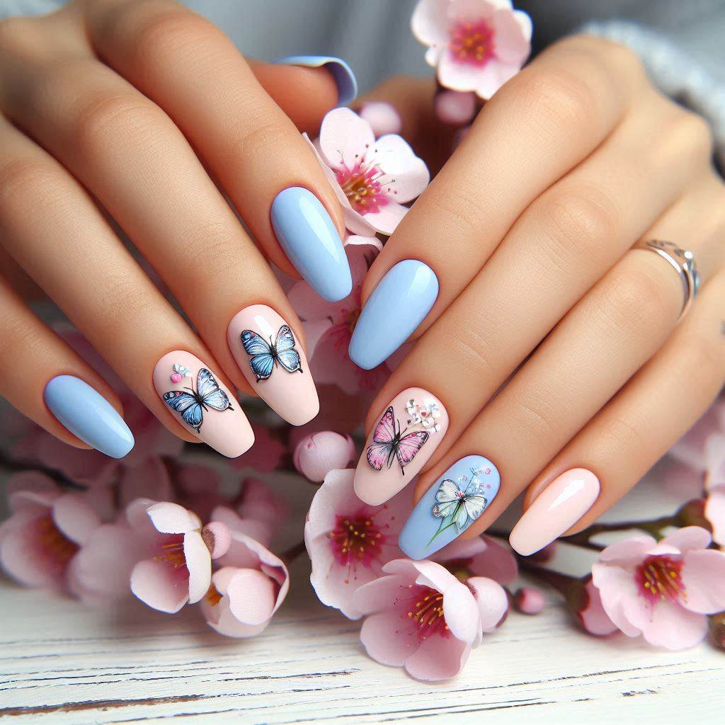 Delicate Butterfly Nail Art