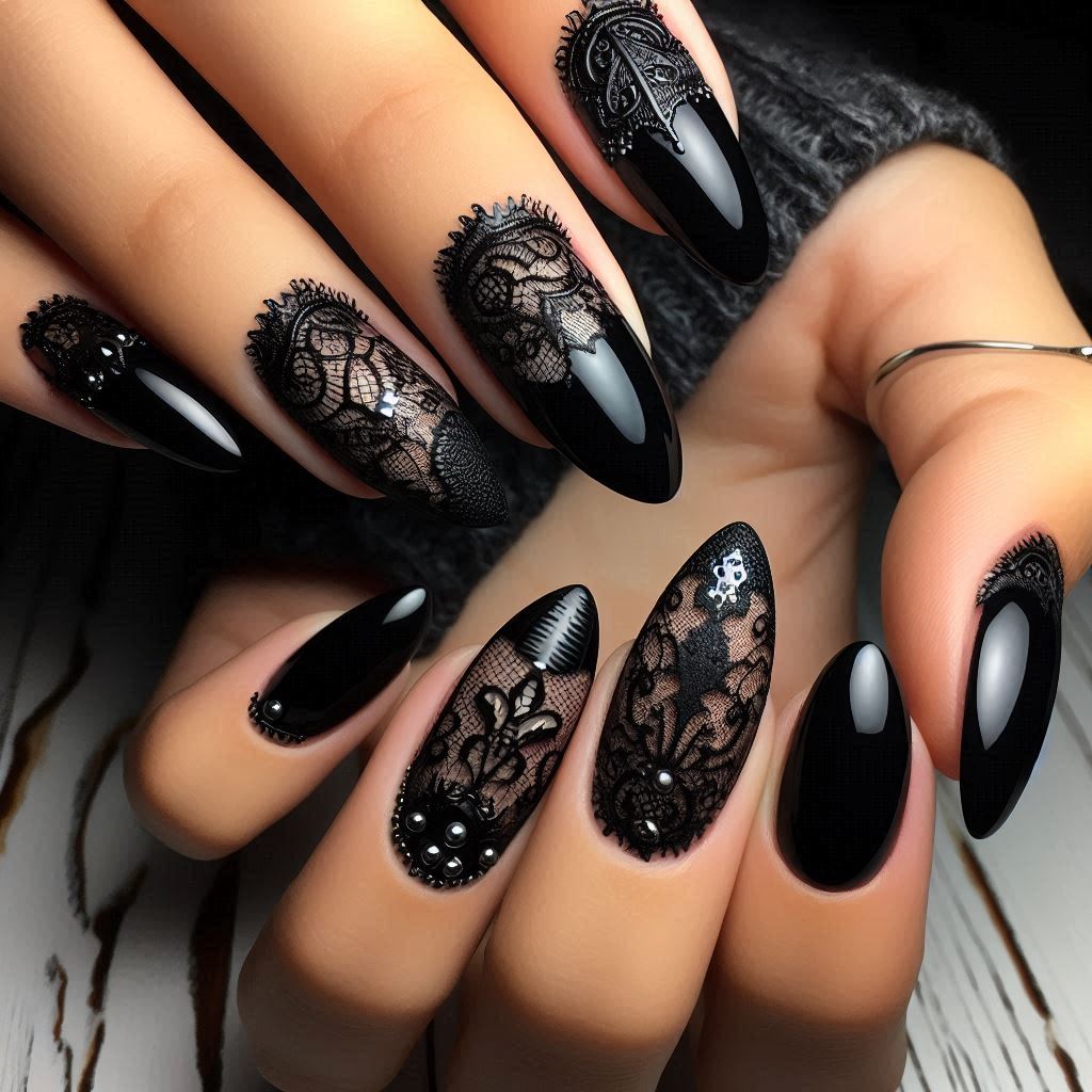 Gothic Black Nails