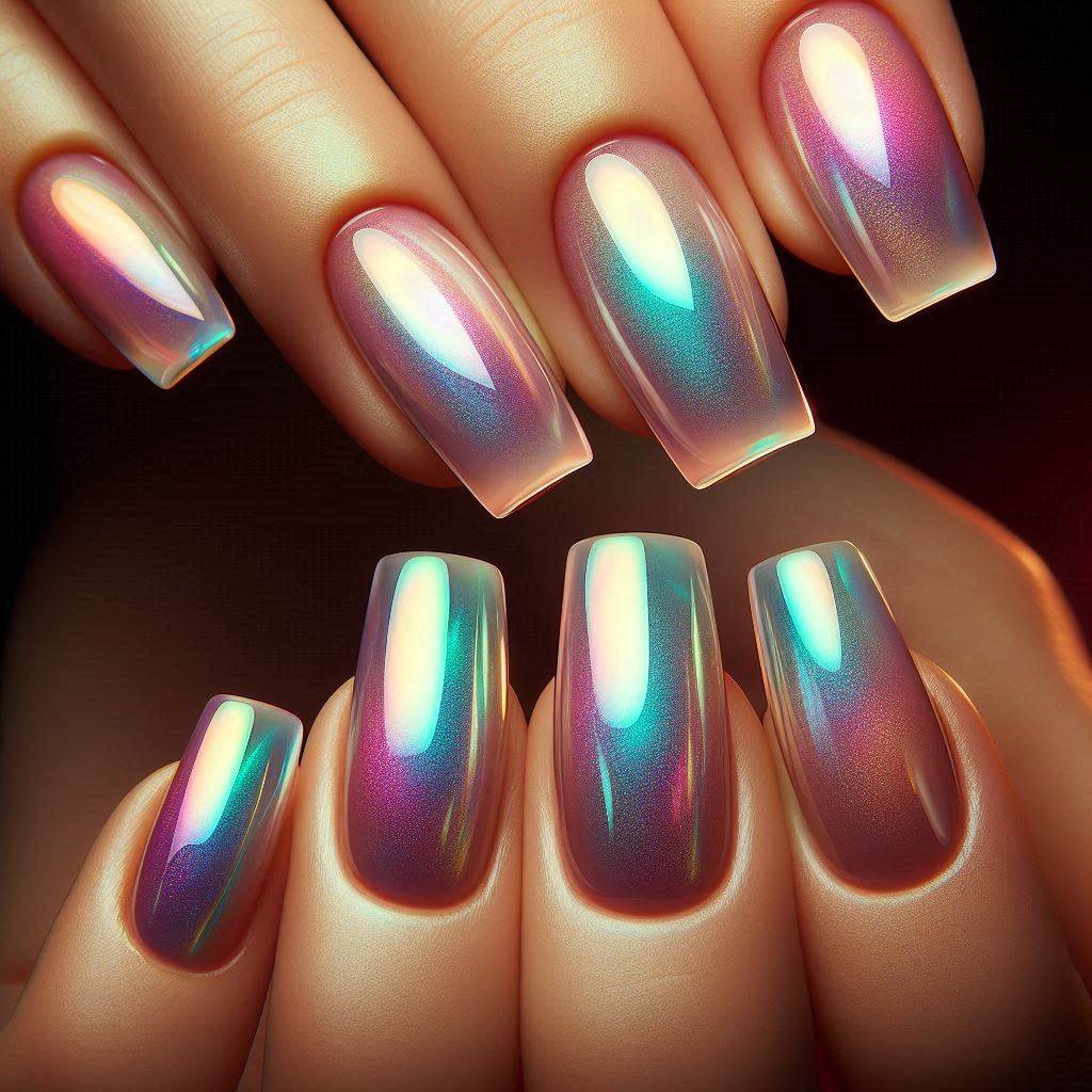 Jelly Northern Lights Nails