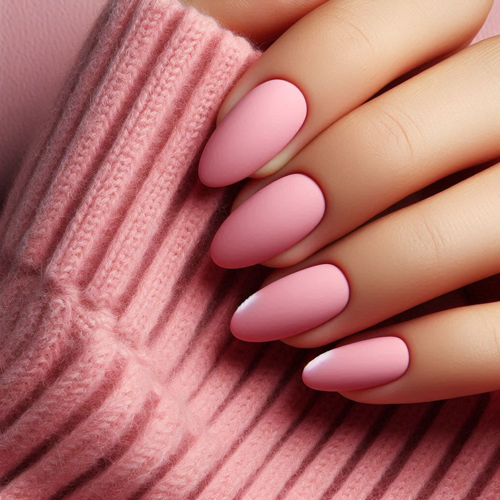 Matte Pastel Pink Dip Nails