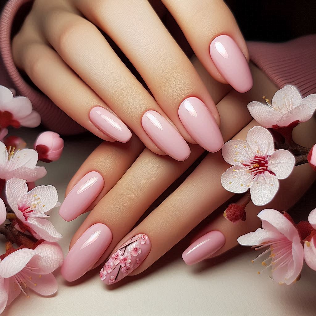 Cherry Blossom Pink Dip Nails