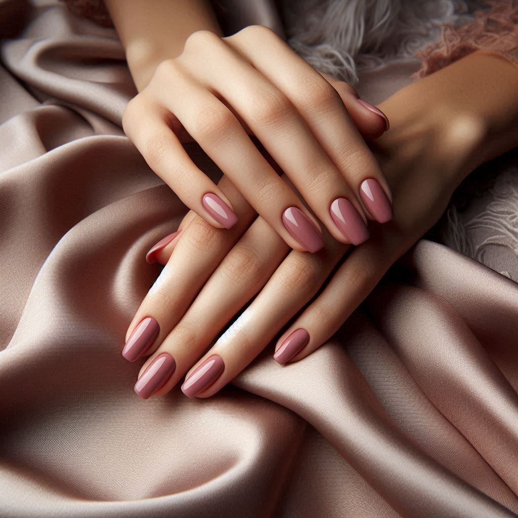 Dusty Rose Gel Nails