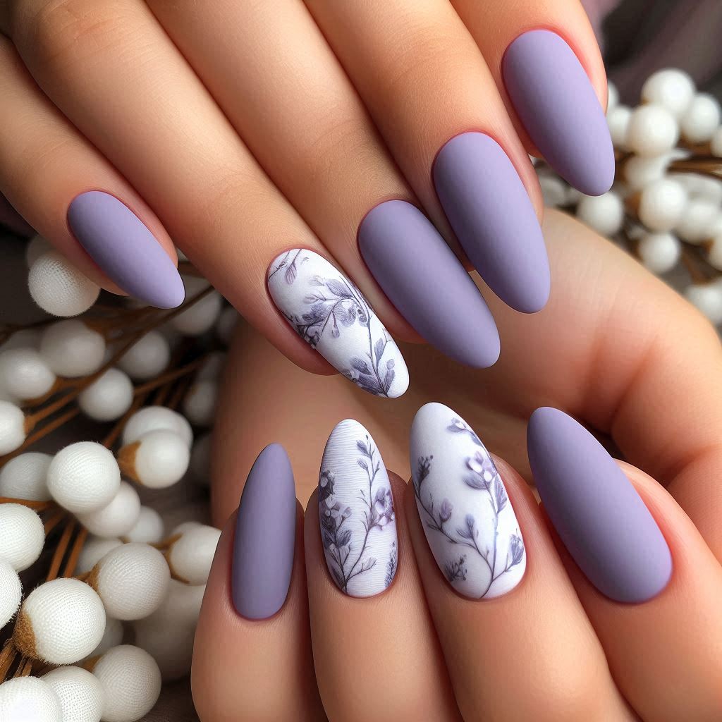 Matte Lavender Nails