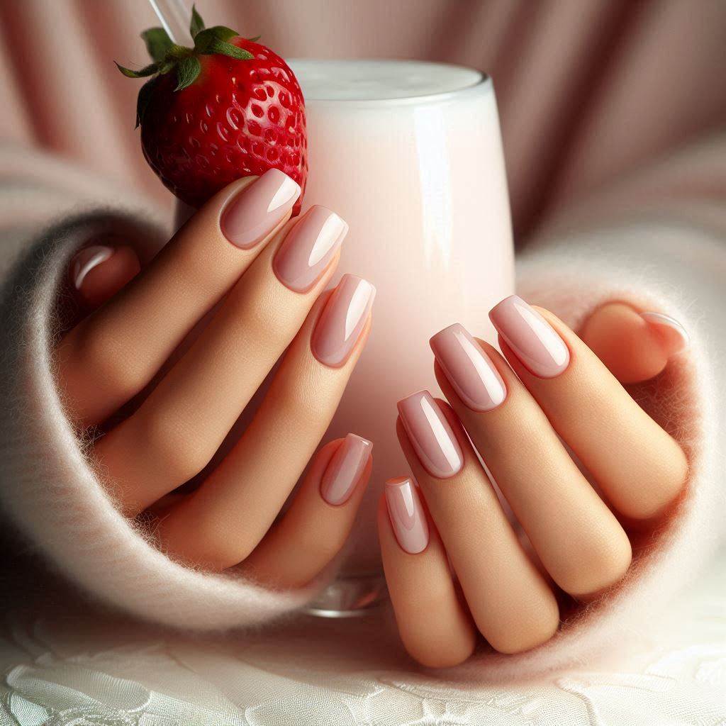 Strawberry Milk Nails