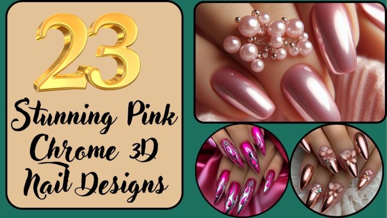 Stunning Pink Chrome 3D Nail Designs