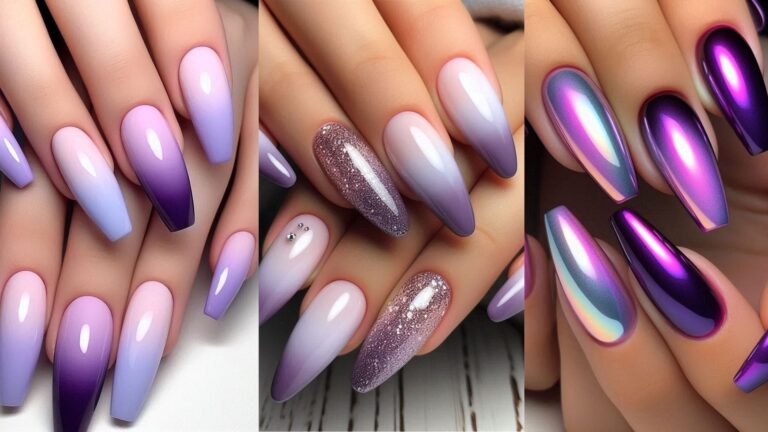 15 Stunning Purple Gradient Acrylic Nails