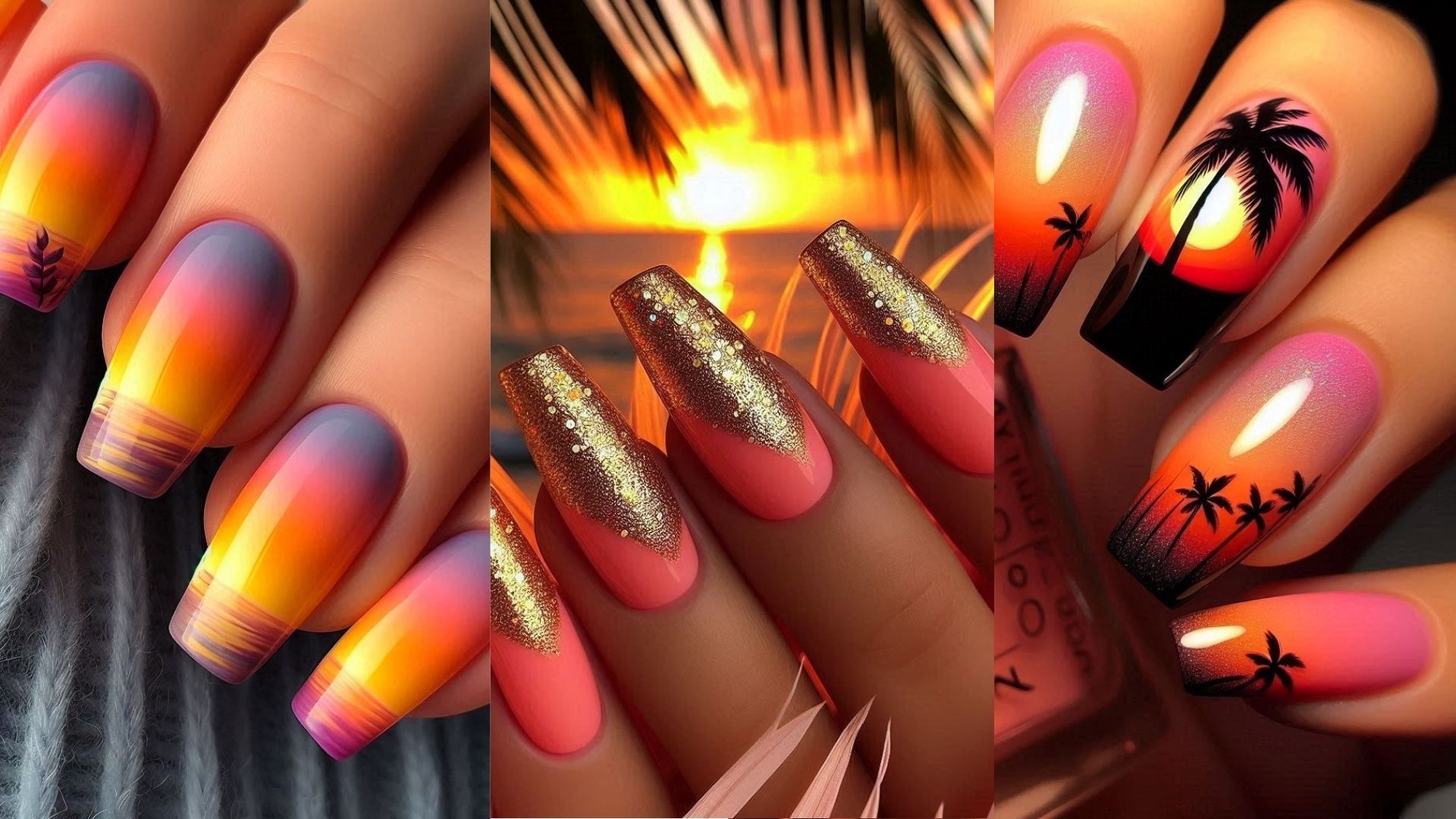 15 Tropical Sunset Nails Ideas