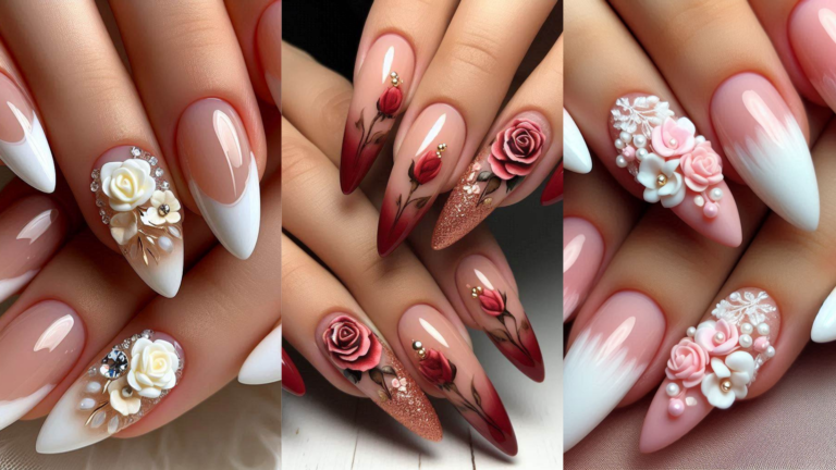 19 Almond French Tip Nails 3D Designs for a Romantic & Chic Look