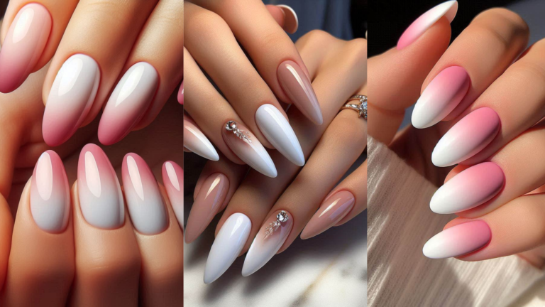 21 Stunning Ombre White Nails Almond Designs for a Dreamy, Elegant Look