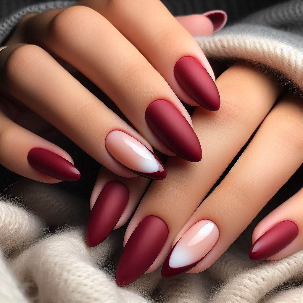 Matte Red French Tip Nails for a Modern Edge