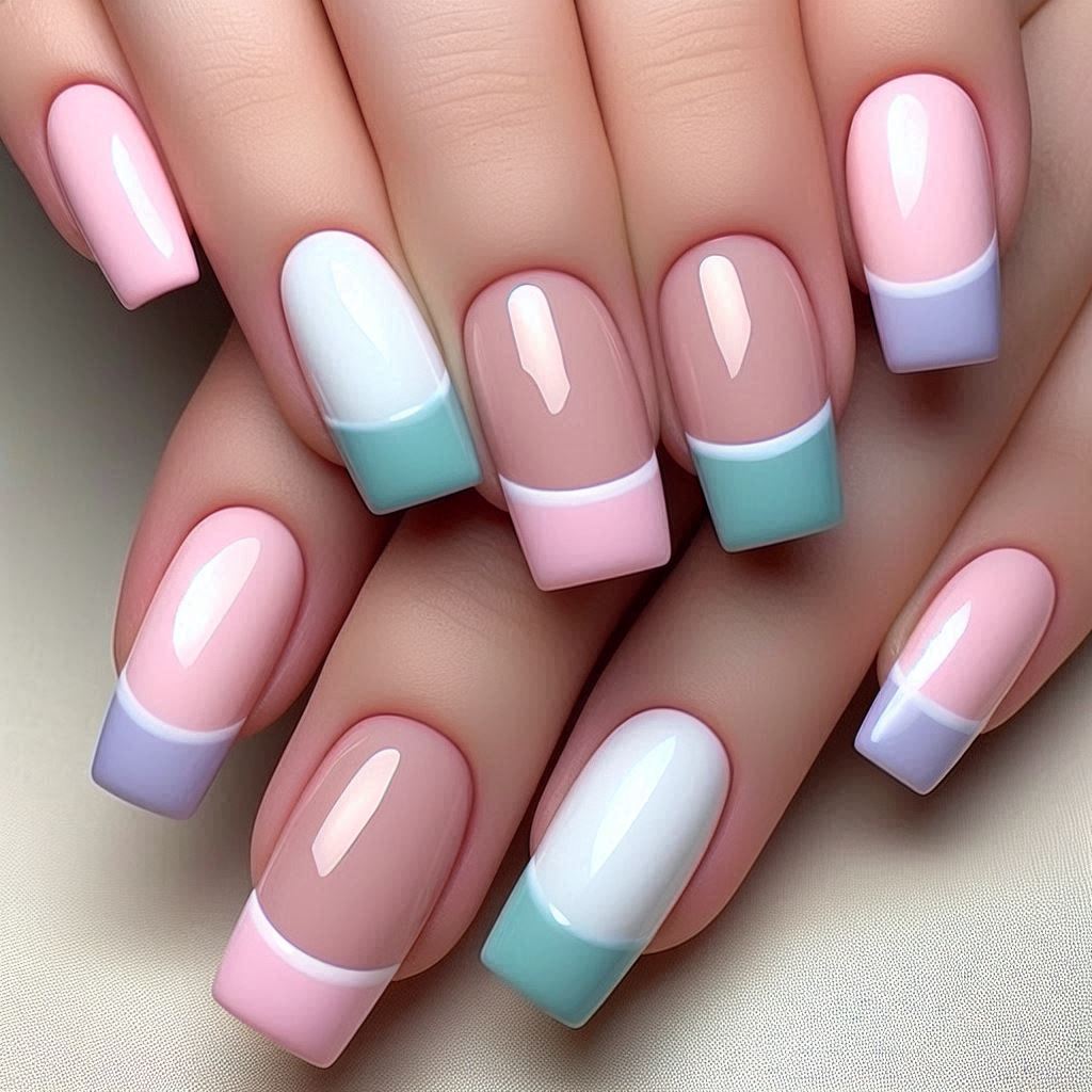  Pastel French Tips