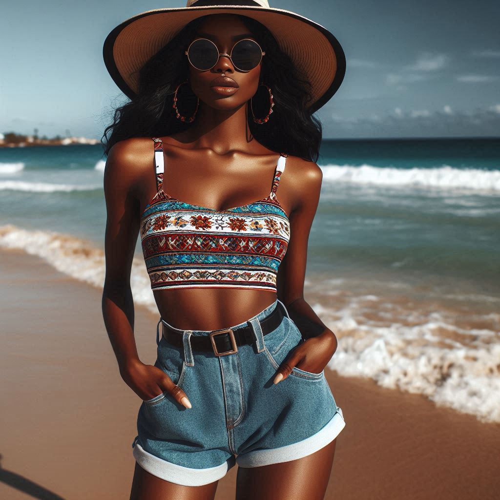 Classic High-Waist Shorts and Crop Top