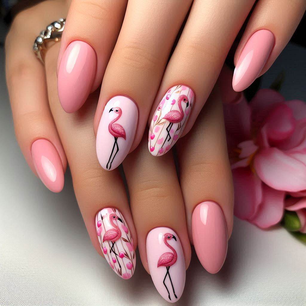  Flamingo Fantasy – Tropical Summer Nails Pink