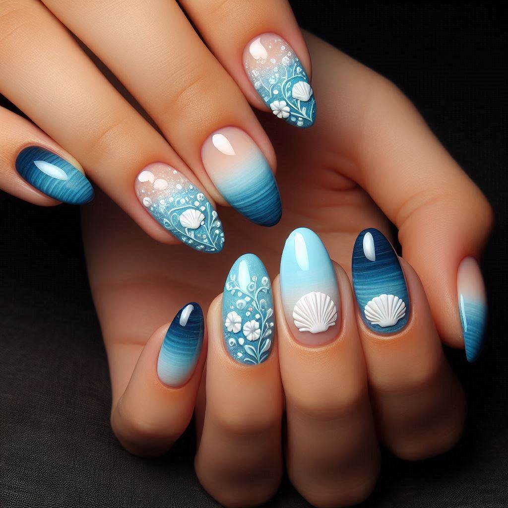 Ocean Breeze – Tropical Summer Nails Blue