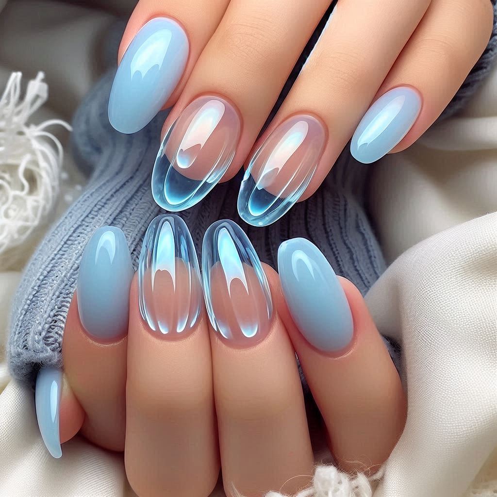 Blue Jelly Nails