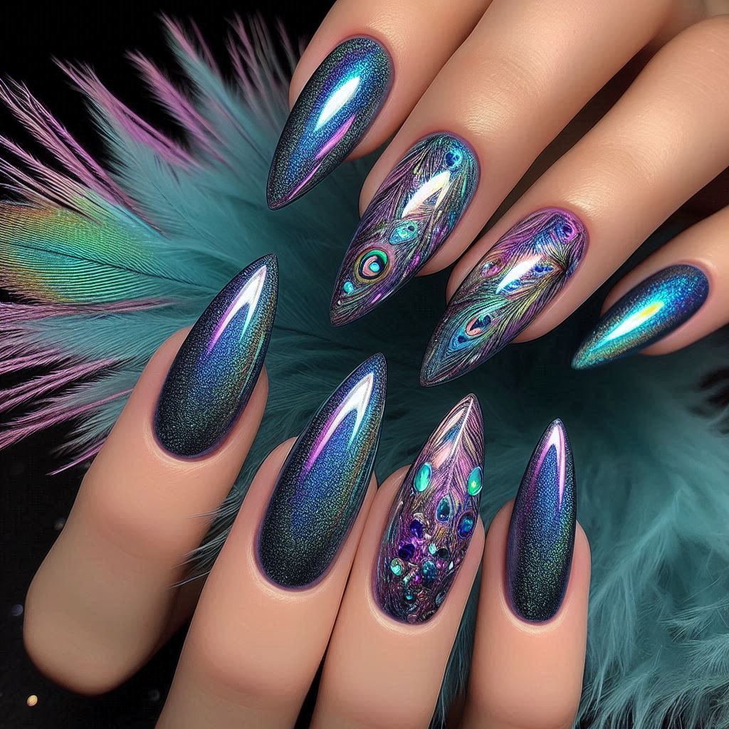 Holographic Mermaid Nails