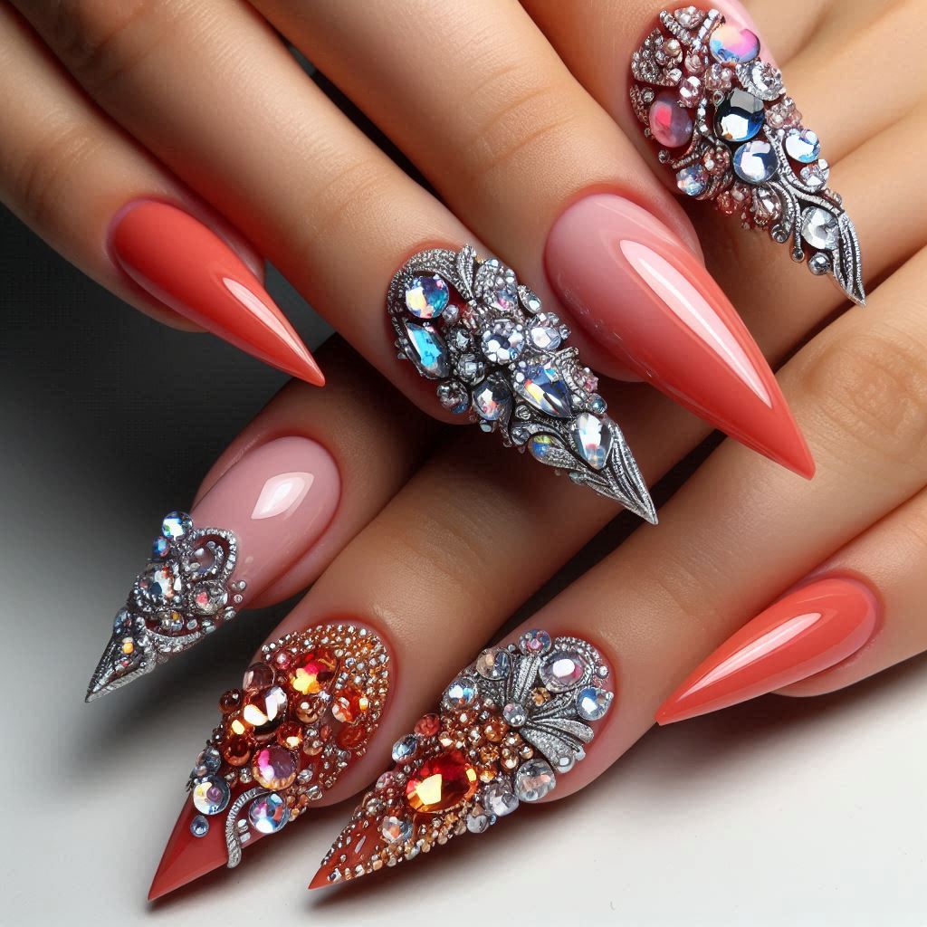 Duck Nails Acrylic Short Bling for a Bold Statement