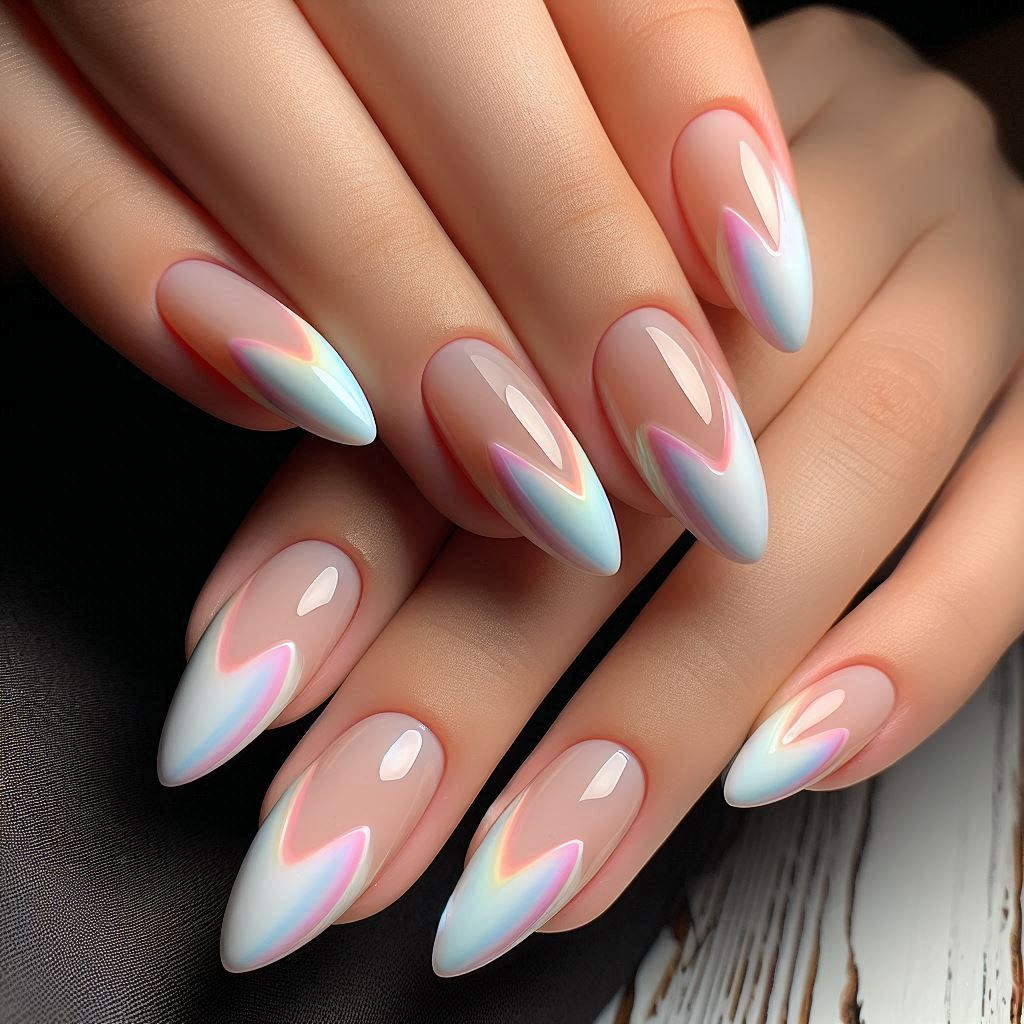 Rainbow French Tips