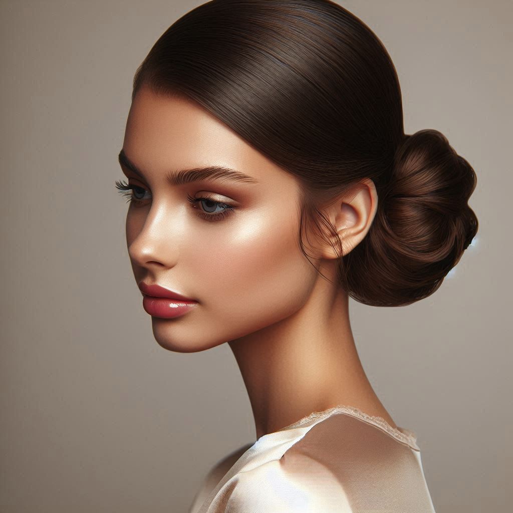 Slicked-Back Low Bun